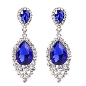 Crystal Teardrop Chandelier Earrings